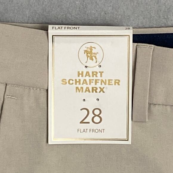 Hart Schaffner Marx Men's 28W Shorts Flat Front 4-Way Stretch Light Beige NEW - Picture 5 of 9